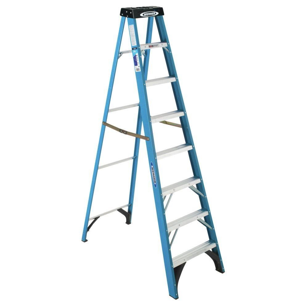 8 ft. Fiberglass Step Ladder with 250 lb. Load Capacity Type I Duty Rating Ladder Dubai