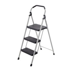 Buy 3-Step Lightweight Steel Step Stool Ladder with 225 lb. Load Capacity Type II Duty Rating in Dubai