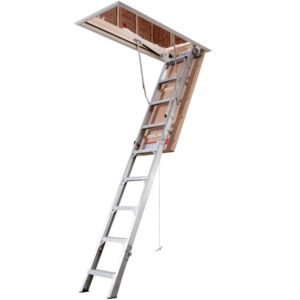 Supplier of 8 ft. - 10 ft., 22.5 in. x 54 in. Energy Seal Aluminum Attic Ladder Universal Fit with 375 lb. Maximum Load Capacity in Dubai