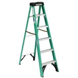Buy 6 ft. Fiberglass Step Ladder with 225 lb. Load Capacity Type II Duty Rating in Dubai