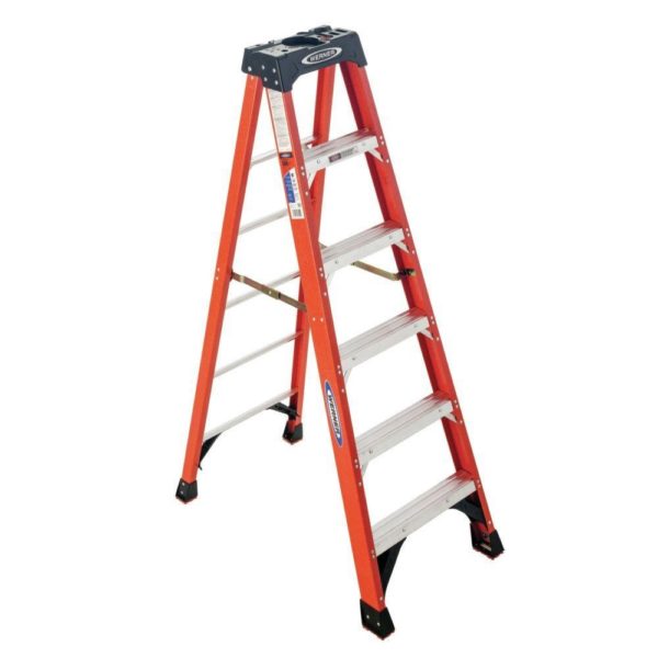 Supplier of 6 ft. Fiberglass Step Ladder with 300 lbs. Load Capacity Type IA Duty Rating in Dubai