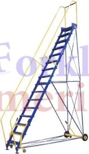 Buy Steel Rolling Warehouse Ladder 6 Step Perforated- EZ Climb in Dubai