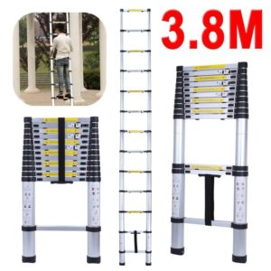 Buy 3.8M Loft Multi-Purpose Aluminium Telescopic Ladder Extension Extendable Steps + in Dubai