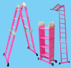 Buy 3.56m Aluminium Multi Purpose Ladder with platform aluminium ladder portable Alu leiter combination ladder in Dubai
